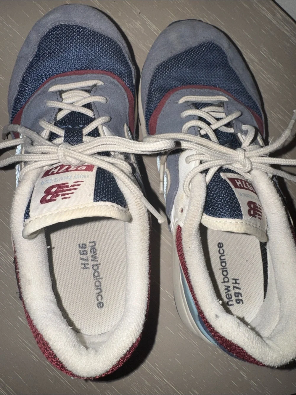 New Balance Kids Navy Gray Burgundy Lace-Up Sneakers